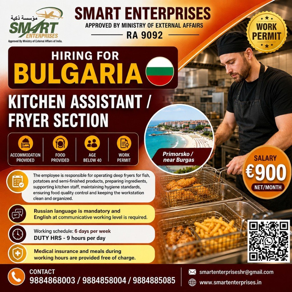 Bulgaria — Kitchen Assistant / Fryer Section